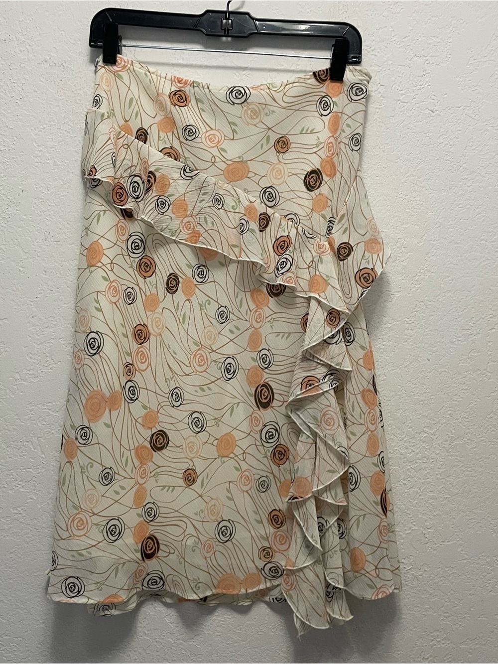 New York And Co. Fairy Earthy Grunge ruffled midi Skirt Size 8 Y2K Vibe